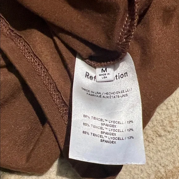 Reformation Chocolate Brown Long Sleeve Blouse - Picture 3 of 3